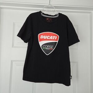 Ducati Corse Sketch DC 2.0 Short Sleeve T-Shirt Black Youth Size 9-10 Official‎
